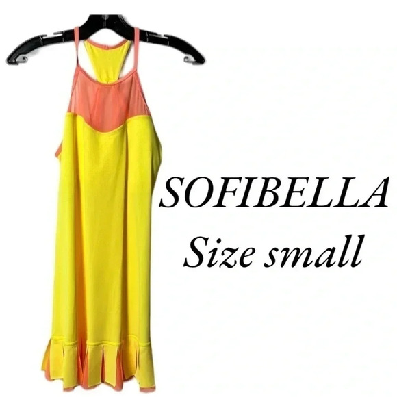 SOFIBELLA, tennis dress,activewear,mesh,frill, racerback,cut out, - Picture 2 of 13
